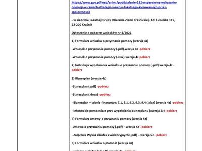 Zdjęcie ogłoszenia nr 4/2022 w ramach naboru wniosków o udzielenie wsparcia