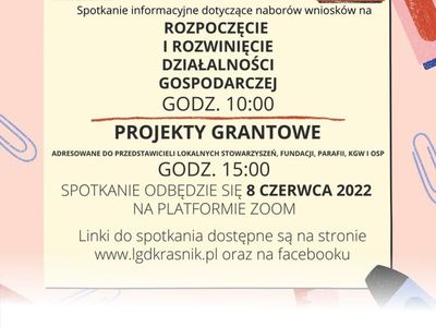 Zdjęcie plakatu dotyczący spotkania LGD Kraśnik