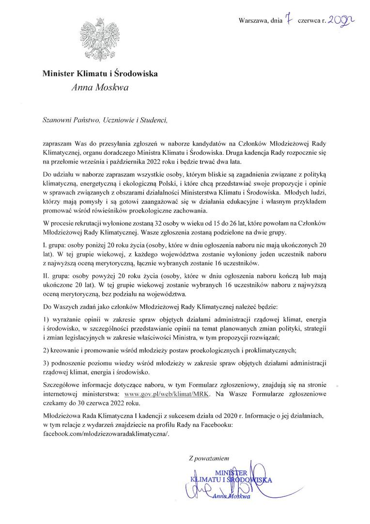 Zdjęcie zaproszenia do udziału w naborze do MRK
