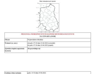 Grafika zawierająca treść ostrzeżenia - dzień 4