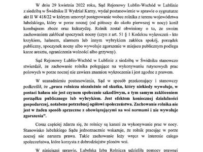 Zdjęcie informacji Lubelskiej Izby Rolniczej