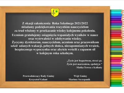 Zdjęcie tablicy z życzeniami