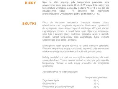 Strona 2 poradnika "Jak przygotować się na upał?"
