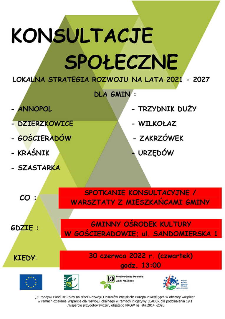 Plakat informacyjny zawierający treść ogłoszenia