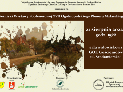 Plakat przedstawiający treść zaproszenia oraz listę sponsorów