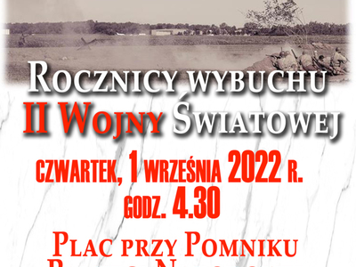 Zdjęcie plakatu dotyczącego Rocznicy wybuchu II Wojny Światowej