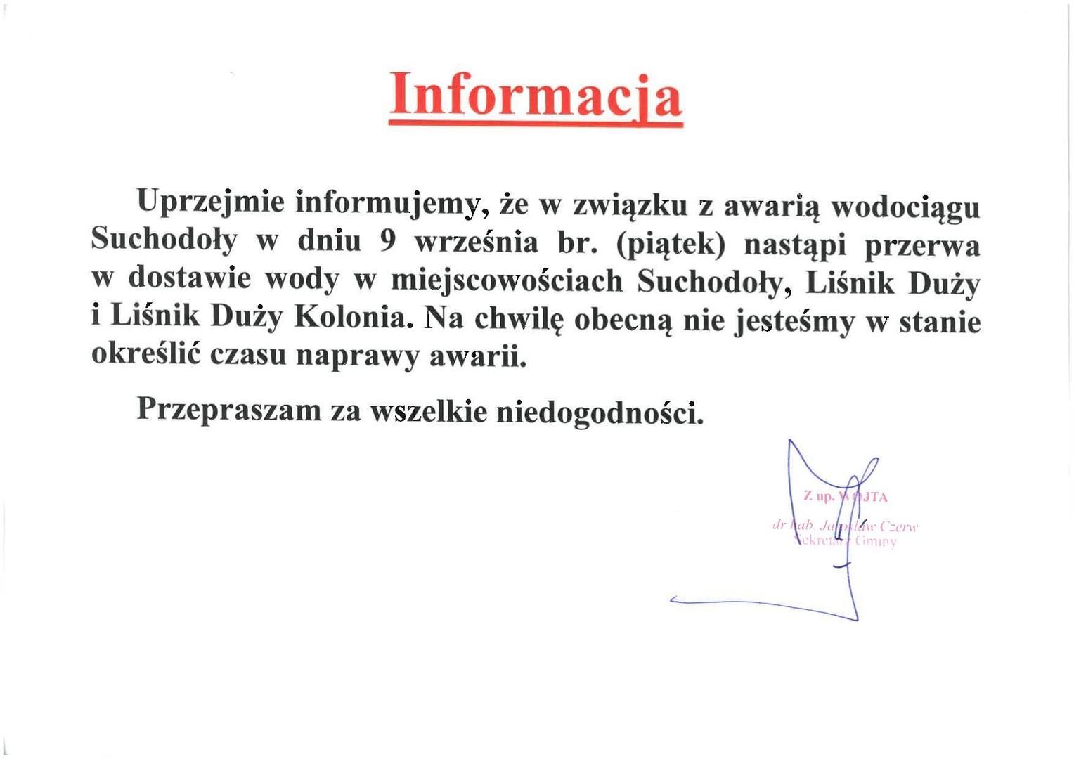 Zdjęcie informacji