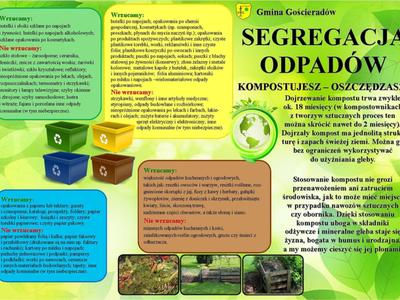 Zdjęcie z opisem segregacji odpadów