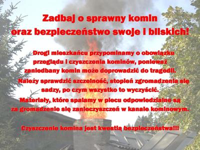 Zdjęcie płonącego komina