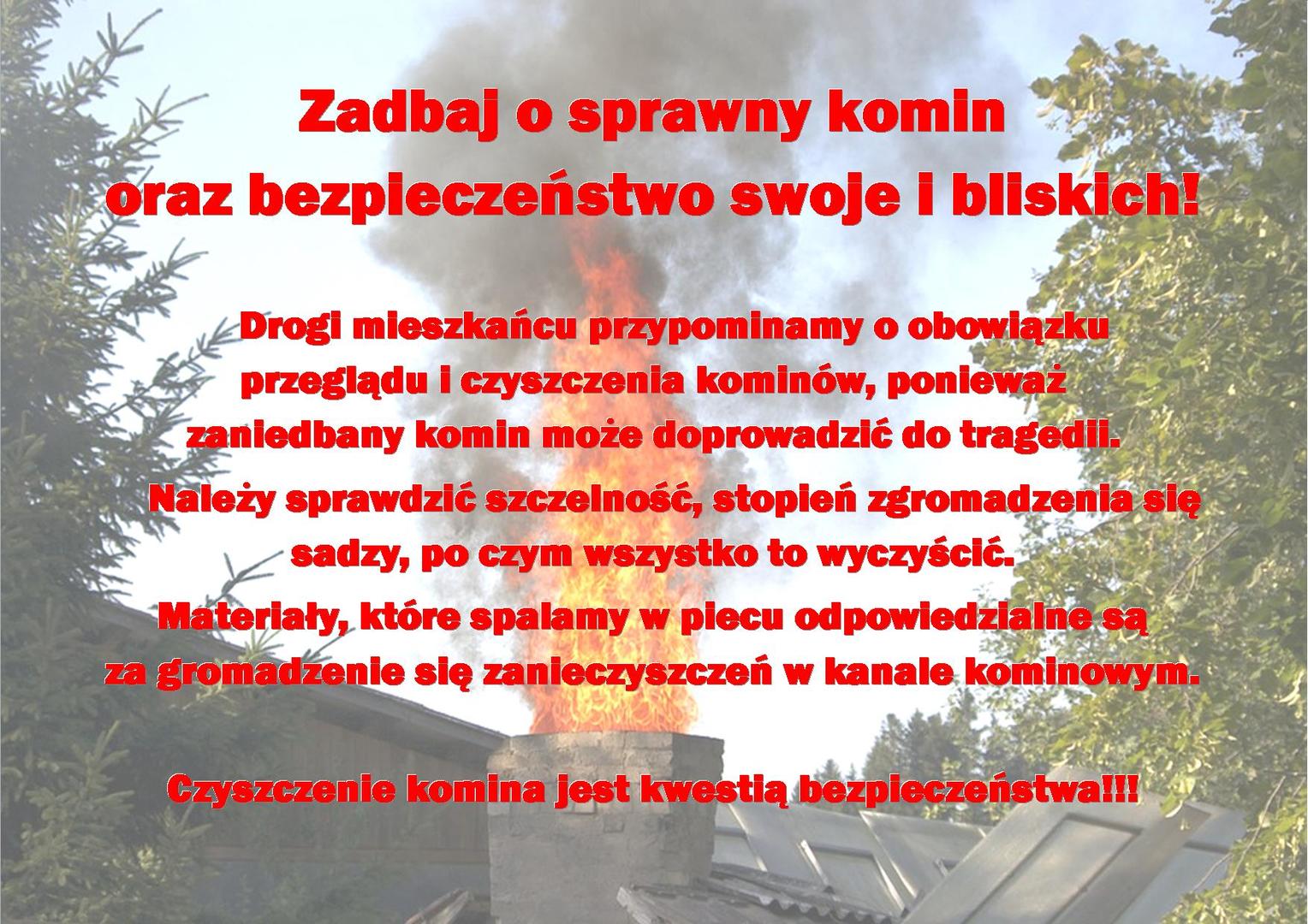 Zdjęcie płonącego komina