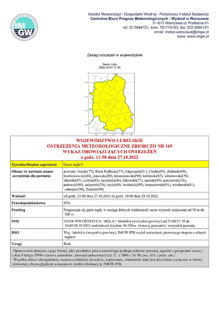 Grafika przedstawiająca treść ostrzeżenia