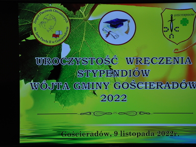 Zdjęcie z rozdania Stypendiów Wójta Gminy Gościeradów