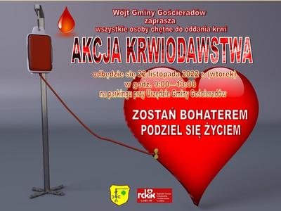 Zdjęcie plakatu z sercem i przetaczaniem krwi