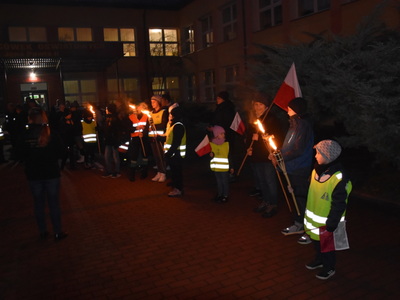 Zdjęcie z Marszu dla Niepodległej w gminie Gościeradów