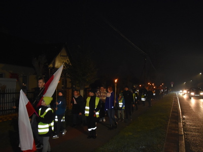 Zdjęcie z Marszu dla Niepodległej w gminie Gościeradów