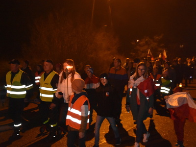 Zdjęcie z Marszu dla Niepodległej w gminie Gościeradów