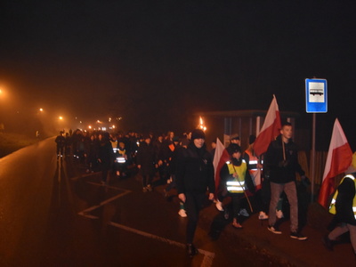 Zdjęcie z Marszu dla Niepodległej w gminie Gościeradów