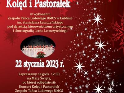 Zdjęcie plakatu dot. koncertu ZTL UMCS Leszczyniacy z akcentem bożonarodzeniowym