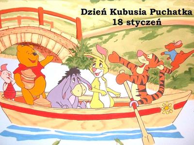 Zdjęcie z postaciami z bajki ,,Kubuś Puchatek"