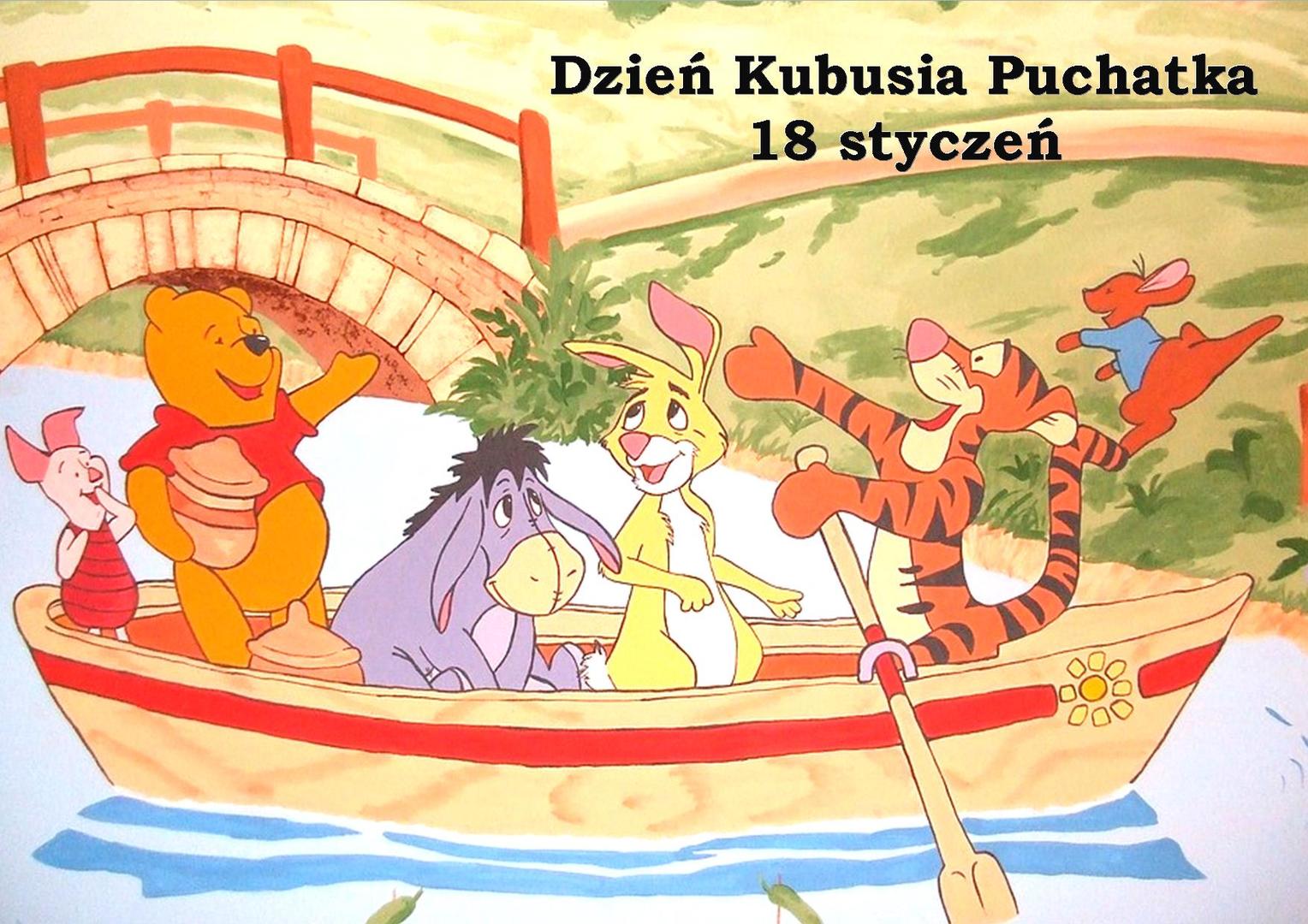 Zdjęcie z postaciami z bajki ,,Kubuś Puchatek"