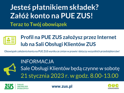 Zdjęcie informacji dot. Sal Obsługi Klientów ZUS