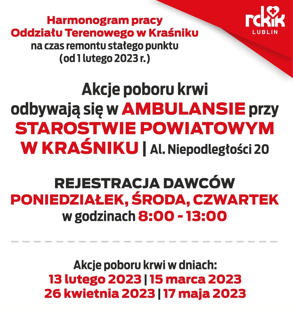 Zdjęcie plakatu z logo rckik Lublin