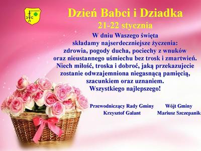 Zdjęcie życzeń dla dziadków z kwiatami