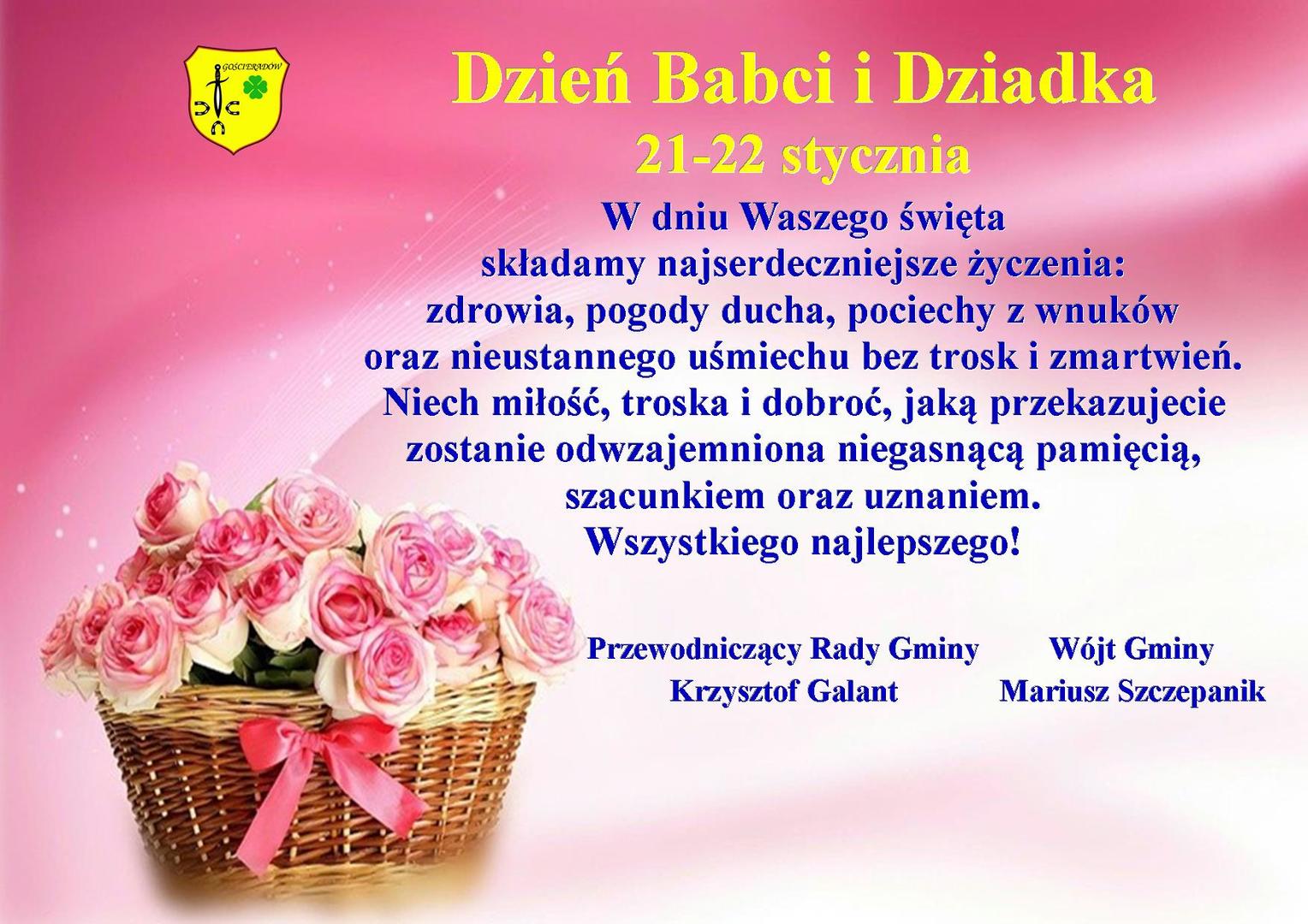 Zdjęcie życzeń dla dziadków z kwiatami