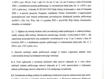 Zdjęcie zarządzenia