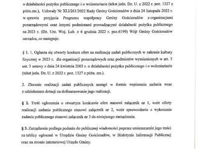 Zdjęcie zarządzenia