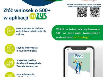 Zdjęcie plakatu dot. złożenia wniosku o 500+