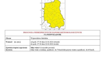Grafika przedstawiająca 1 stronę ostrzeżenia