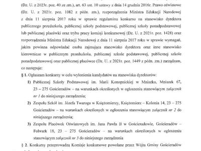 Zdjęcie zarządzenia