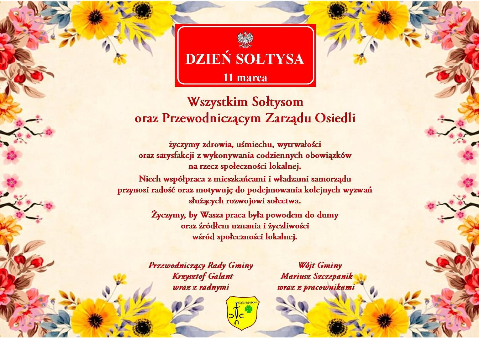 Zdjęcie kwiatów z życzeniami