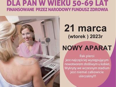 Zdjęcie z badań mammograficznych w Gościeradowie