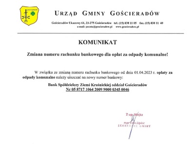 Zdjęcie komunikatu