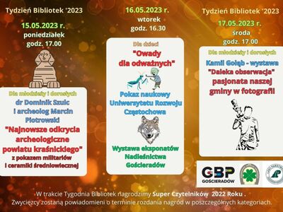 Zdjęcie ulotki dot. Tygodnia bibliotek