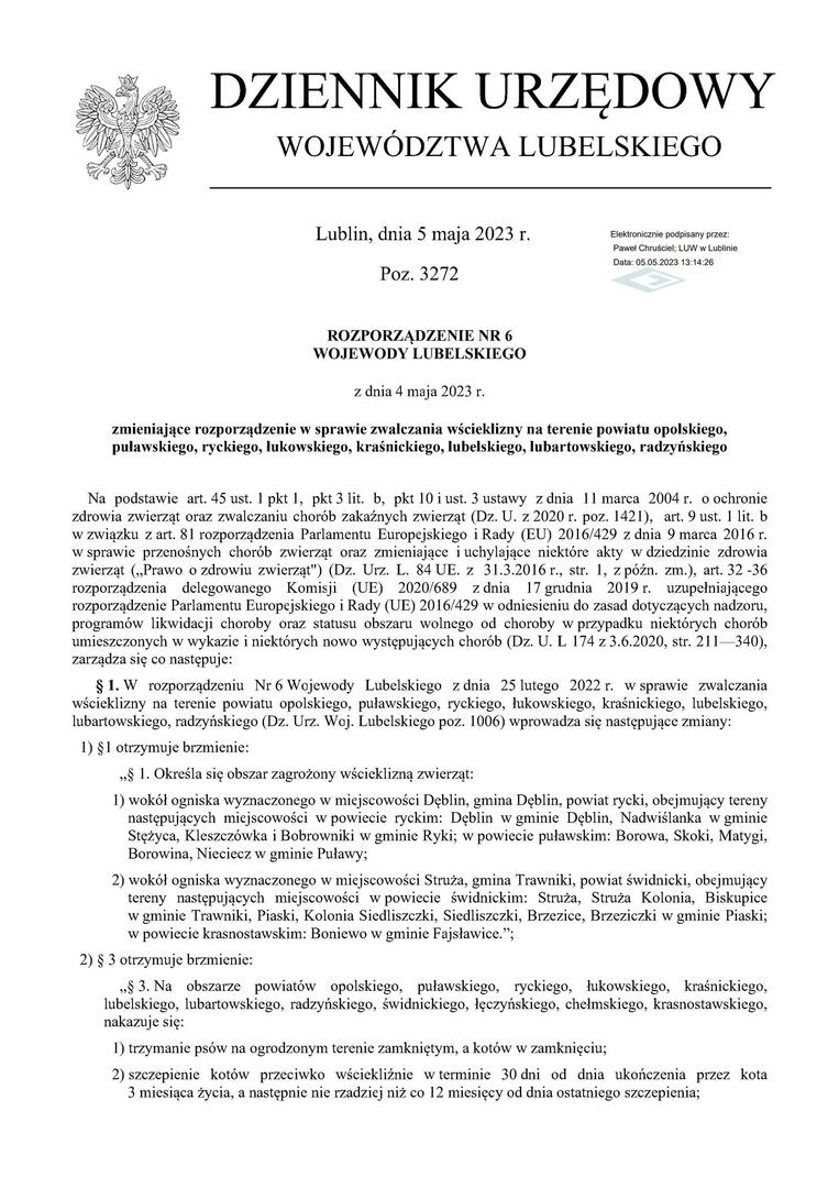 Obraz przedstawiający 1 stronę rozporządzenia