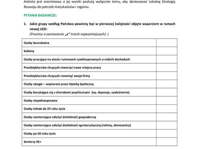 Strona tytułowa Ankiety