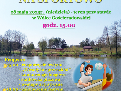 Zdjęcie plakatu przedstawiającego staw w Wólce Gościeradowskiej