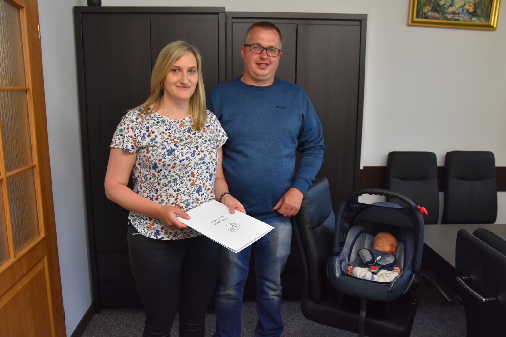 Zdjęcie ze spotkania z nowym mieszkańcem gminy Gościeradów