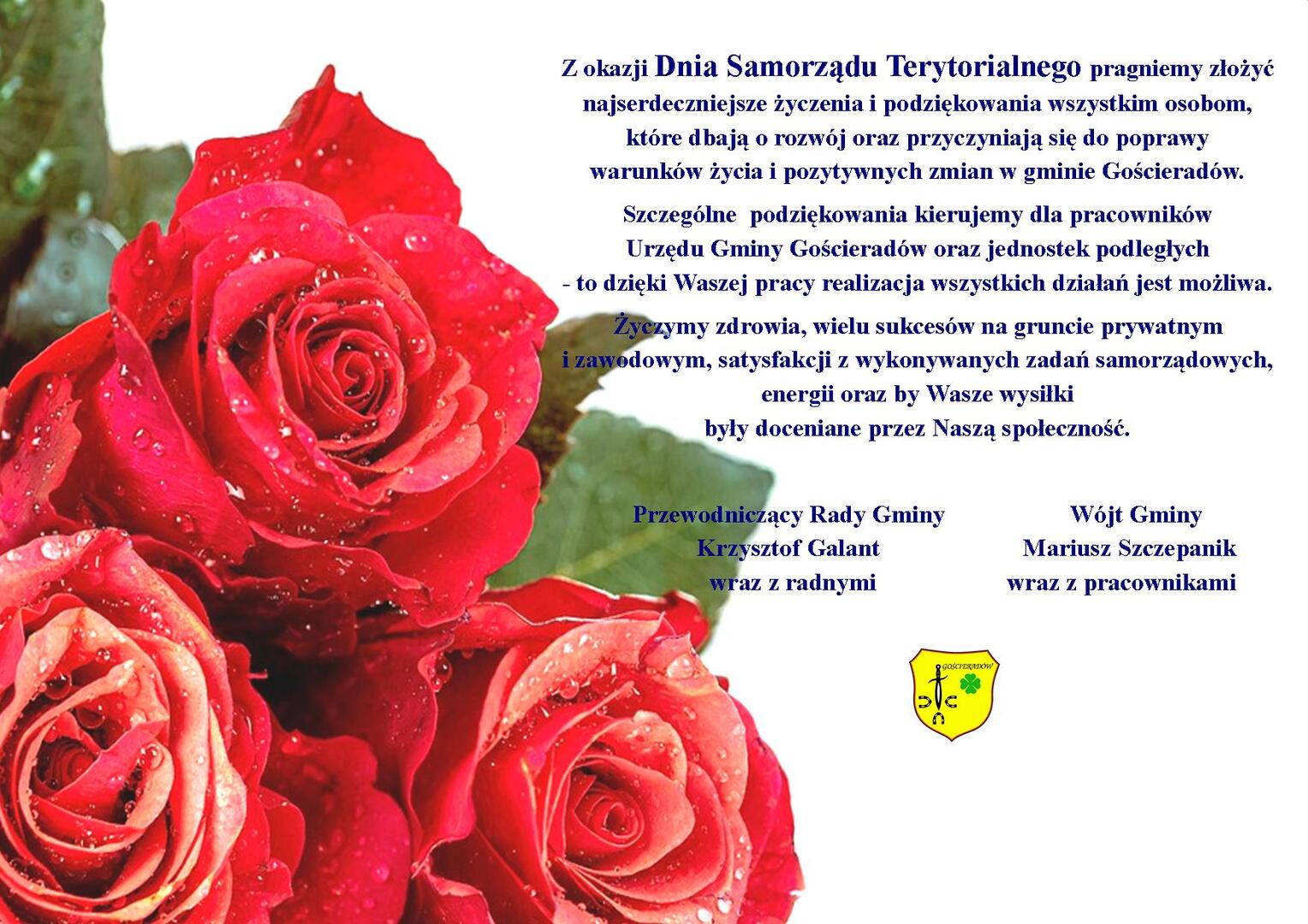 Zdjęcie róż z życzeniami