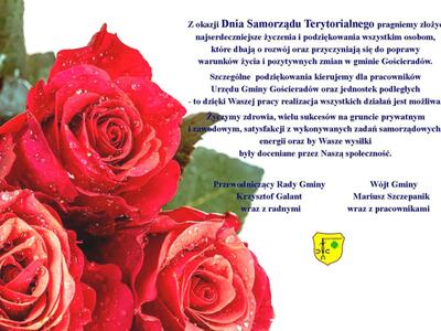 Zdjęcie róż z życzeniami