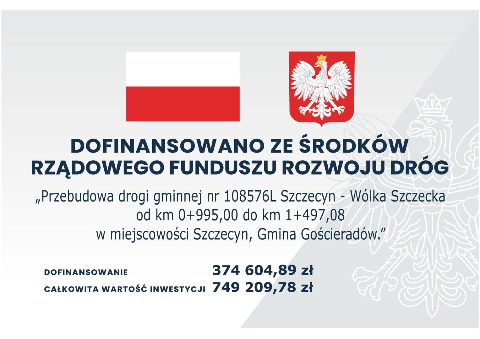 Tablica informacyjna zawierająca informacje o projekcie