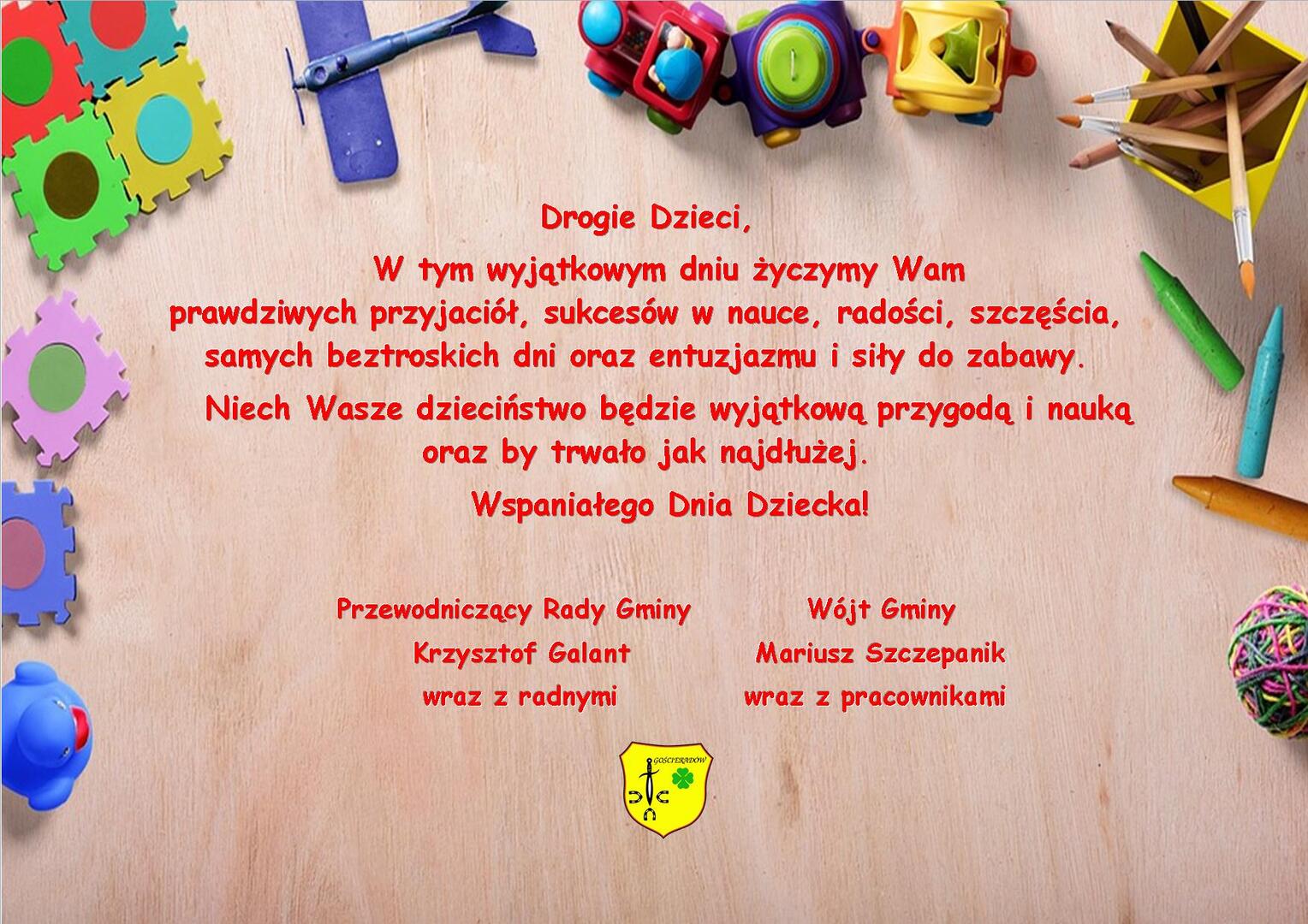 Zdjęcie zabawek z życzeniami