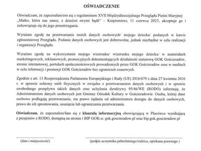 Zdjęcie oświadczenia
