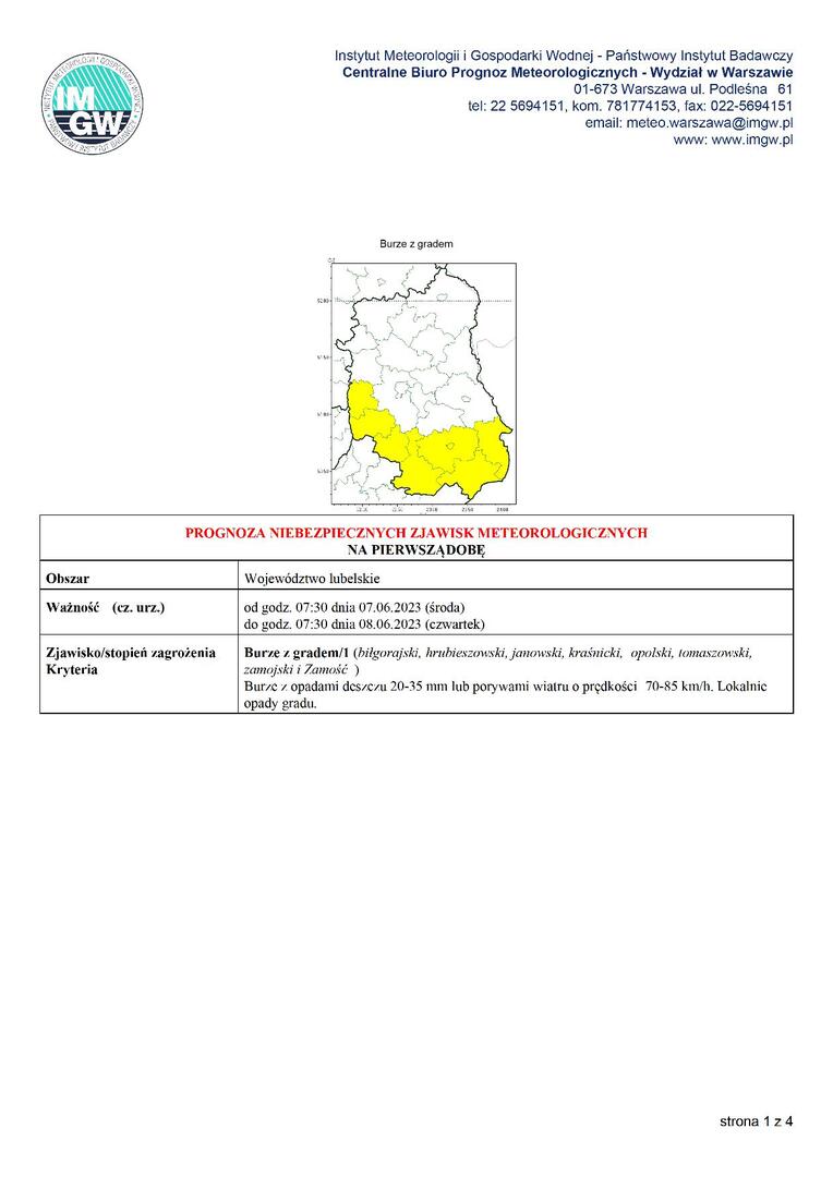 Zdjęcie prognozy meteorologicznej