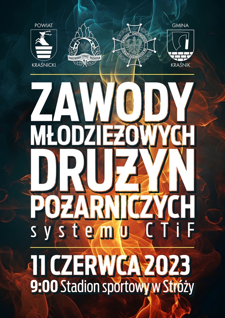 Zdjęcie plakatu dot. zawodów Młodzieżowych Drużyn Pożarniczych