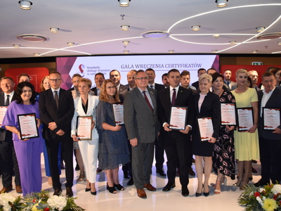 Zdjęcie z Gali wręczenia certyfikatów projektu ,,Standardy Obsługi Inwestora w Województwie Lubelskim"
