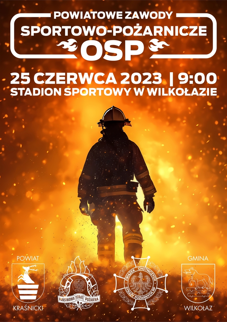 Zdjęcie strażaka w ogniu